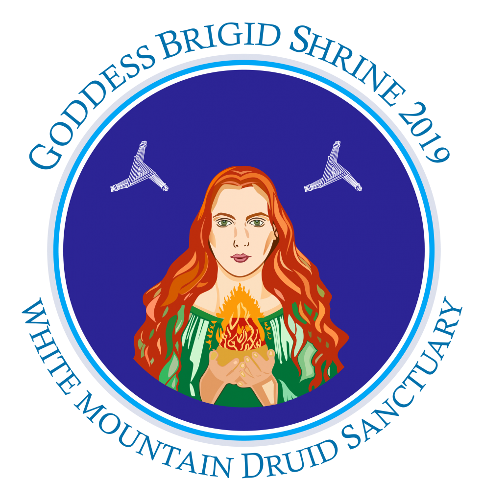 Logo for the Brigid shrine to be built at the White Mountain Druid Sanctuary.